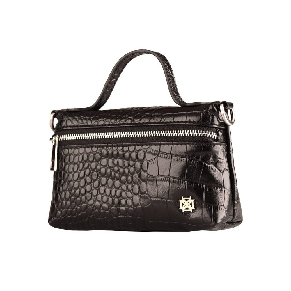 4499 AFTER 5 COLLECTION Gina Black Leather Cross Body/Clutch Handbag